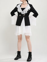Women Spliced Lapel Irregular Dress